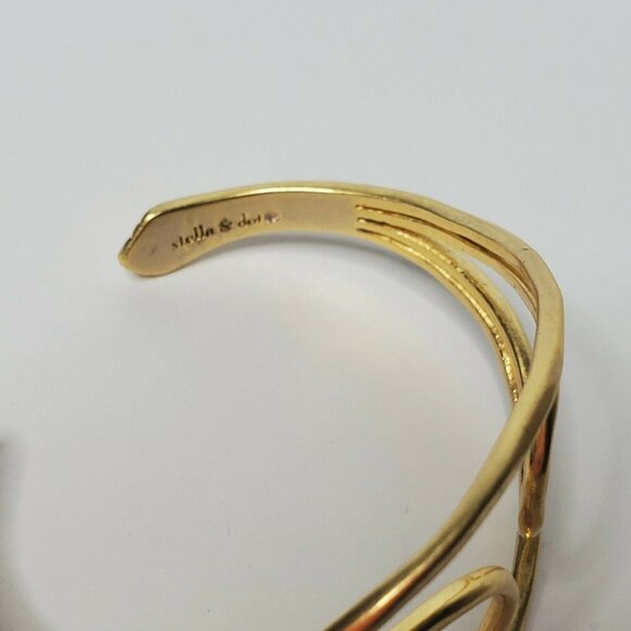 Stella & Dot Women's Cuff Bracelet Adjustable Gold Toned - Picture 4 of 5